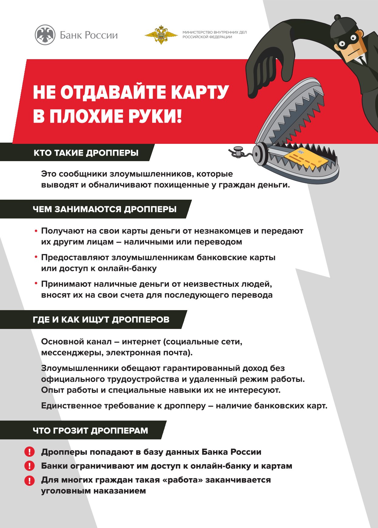 не отдавайте карту в чужие руки.